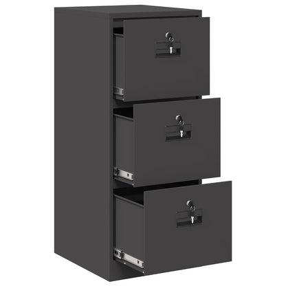 vidaXL File Cabinet Black 44 x 50 x 106.5 cm Cold-Rolled Steel