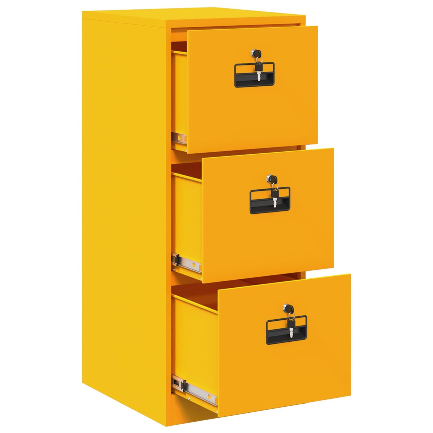 vidaXL File Cabinet with Drawer Mustard Yellow 44 x 50 x 106.5 cm