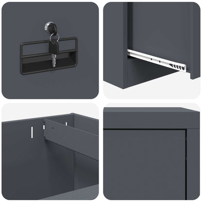 vidaXL File Cabinet Anthracite 45.5 x 42 x 74.5 cm Cold-Rolled Steel