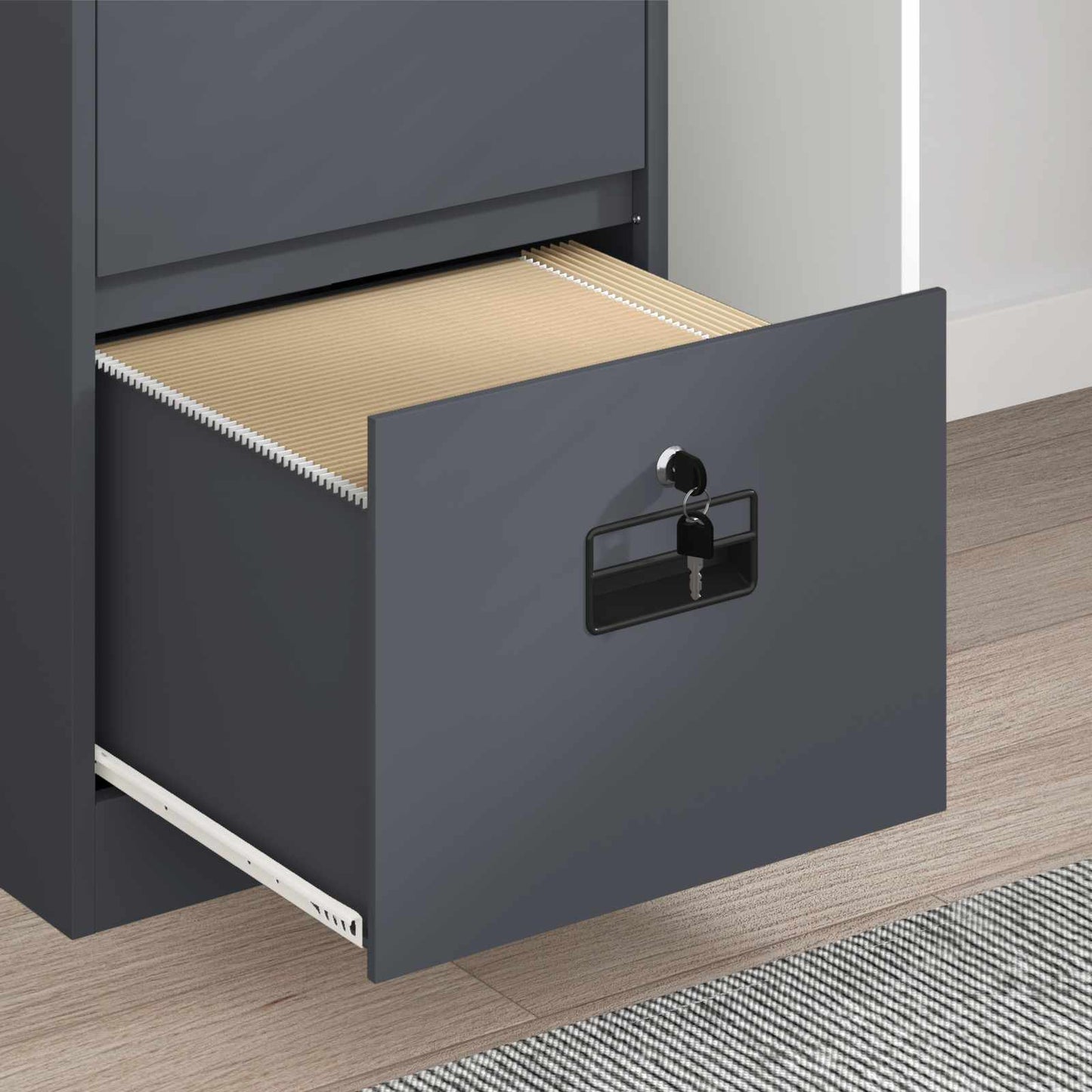 vidaXL File Cabinet Anthracite 45.5 x 42 x 74.5 cm Cold-Rolled Steel