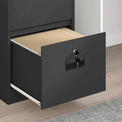 vidaXL File Cabinet Black 45.5 x 42 x 106.5 cm Cold-Rolled Steel