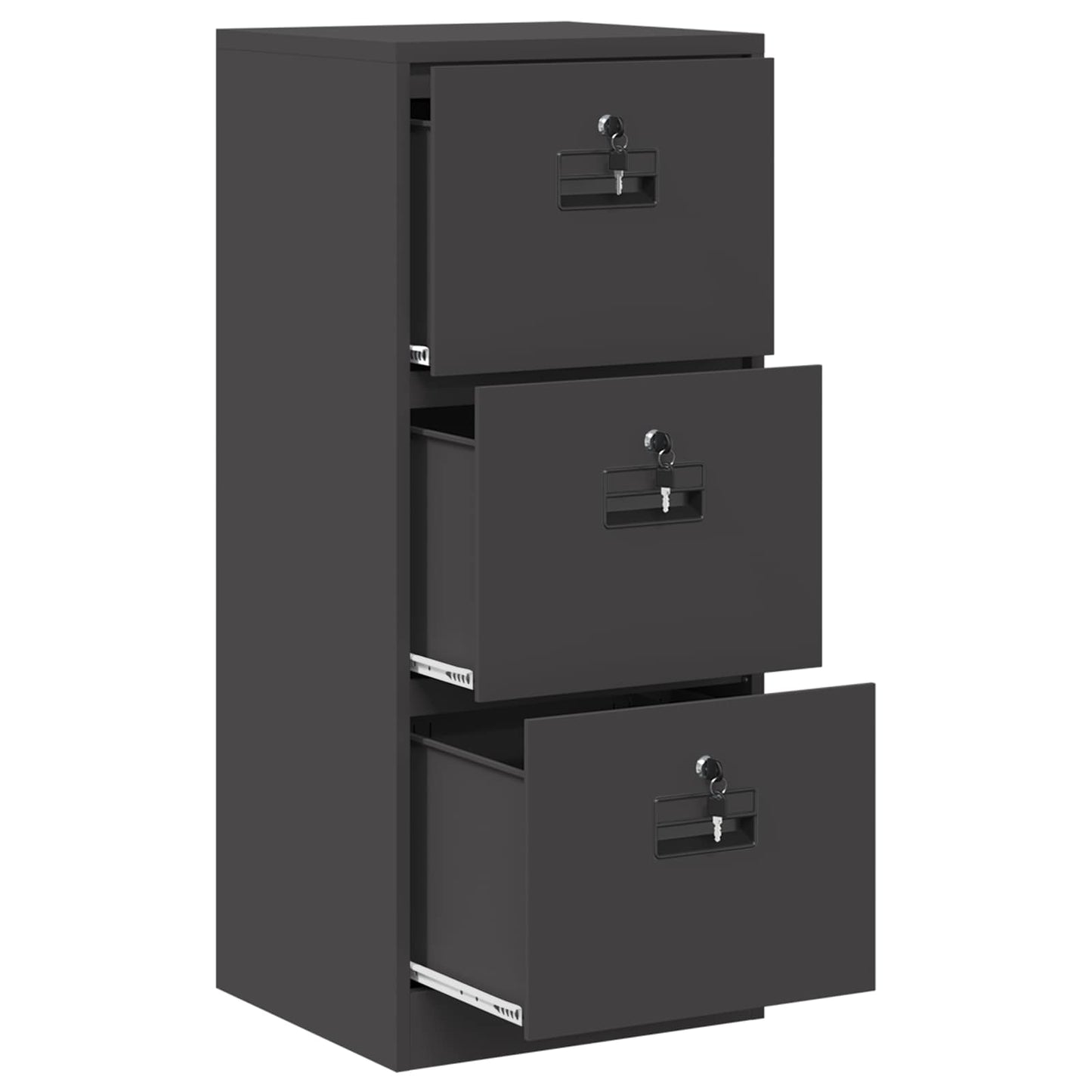 vidaXL File Cabinet Black 45.5 x 42 x 106.5 cm Cold-Rolled Steel
