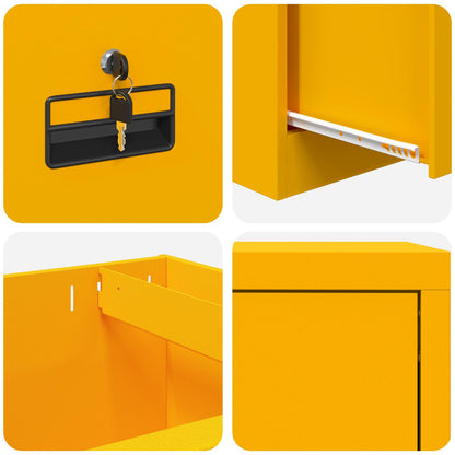 vidaXL File Cabinet with Drawer Mustard Yellow 45.5 x 42 x 106.5 cm