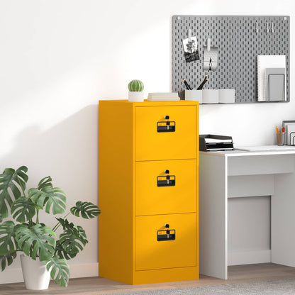 vidaXL File Cabinet with Drawer Mustard Yellow 45.5 x 42 x 106.5 cm