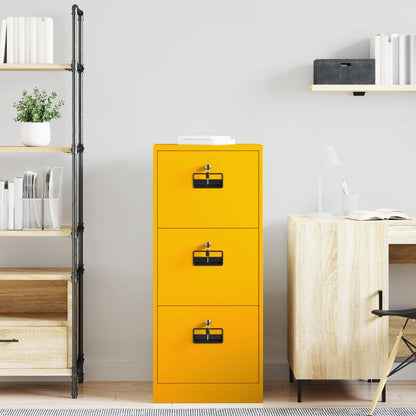 vidaXL File Cabinet with Drawer Mustard Yellow 45.5 x 42 x 106.5 cm