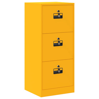 vidaXL File Cabinet with Drawer Mustard Yellow 45.5 x 42 x 106.5 cm