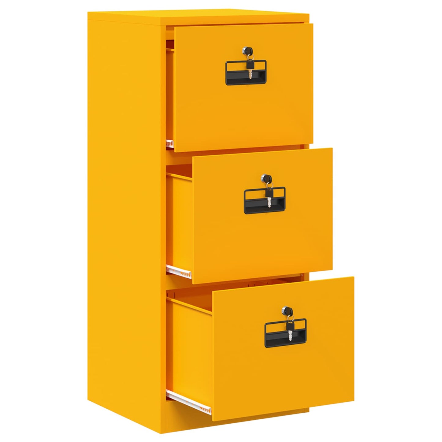 vidaXL File Cabinet with Drawer Mustard Yellow 45.5 x 42 x 106.5 cm