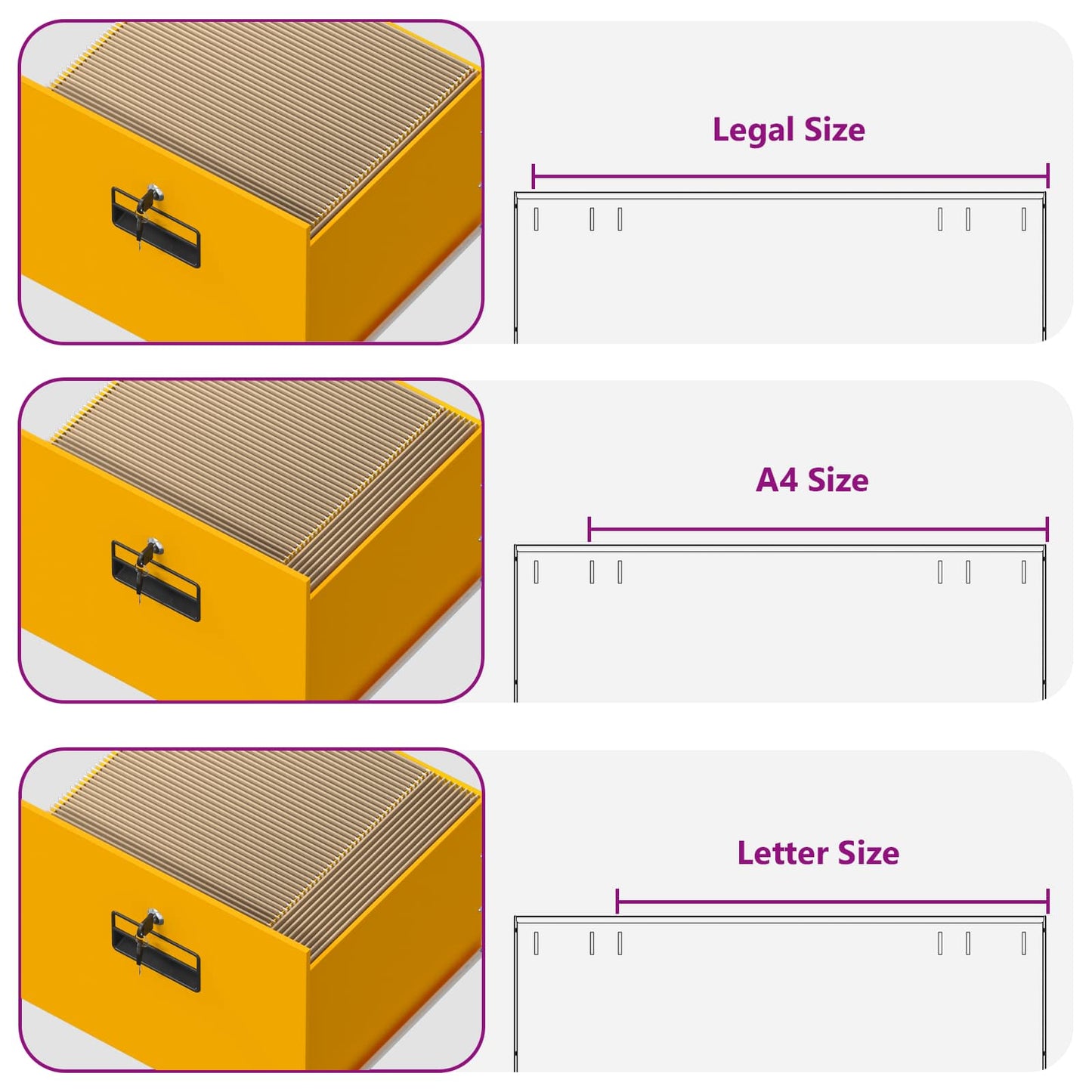 vidaXL File Cabinet with Drawer Mustard Yellow 45.5 x 42 x 106.5 cm