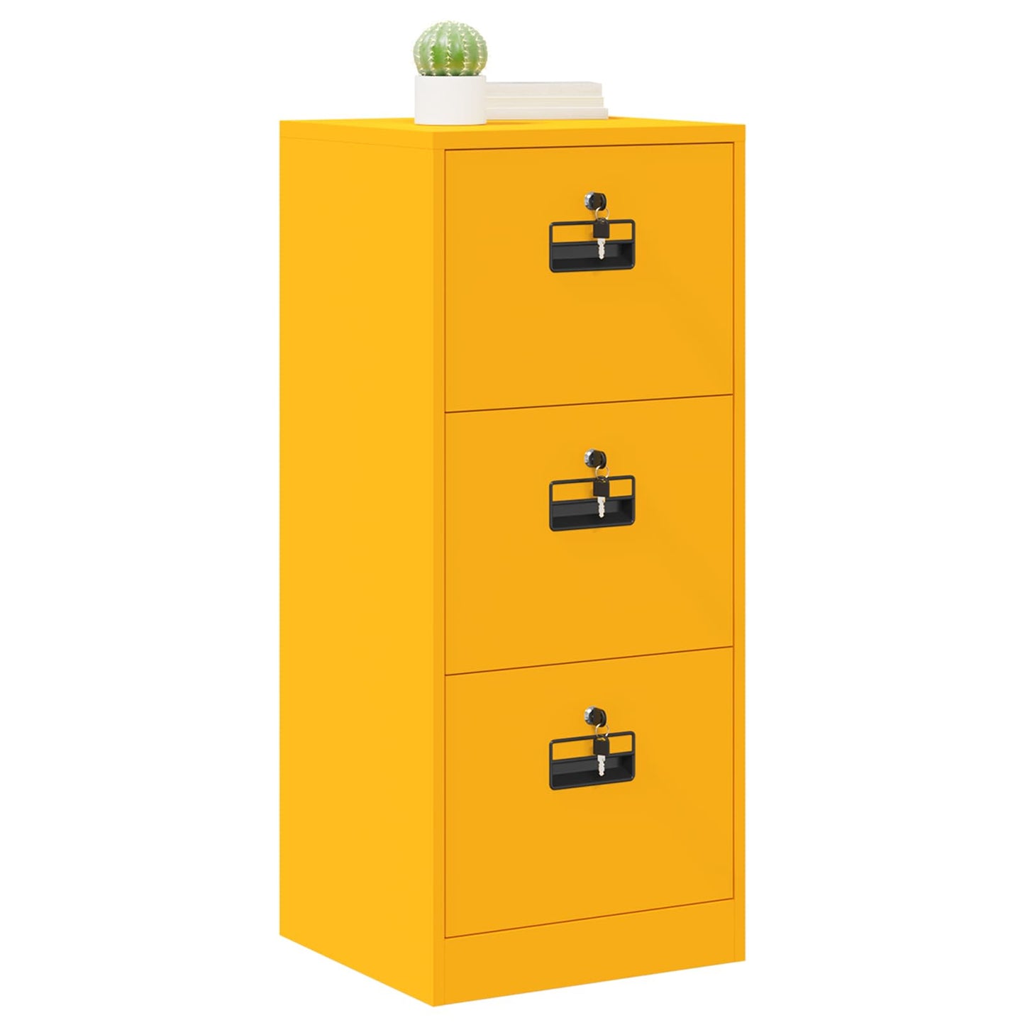 vidaXL File Cabinet with Drawer Mustard Yellow 45.5 x 42 x 106.5 cm