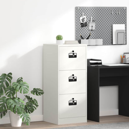 vidaXL File Cabinet White 45.5 x 42 x 106.5 cm Cold-Rolled Steel