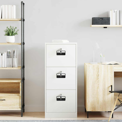 vidaXL File Cabinet White 45.5 x 42 x 106.5 cm Cold-Rolled Steel