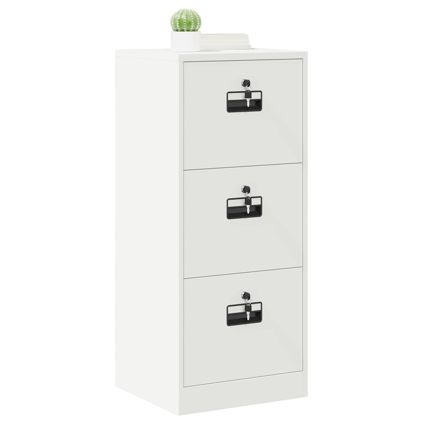 vidaXL File Cabinet White 45.5 x 42 x 106.5 cm Cold-Rolled Steel