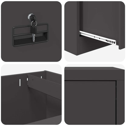 vidaXL File Cabinet Black 45.5 x 42 x 139 cm Cold-Rolled Steel