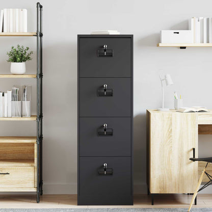vidaXL File Cabinet Black 45.5 x 42 x 139 cm Cold-Rolled Steel