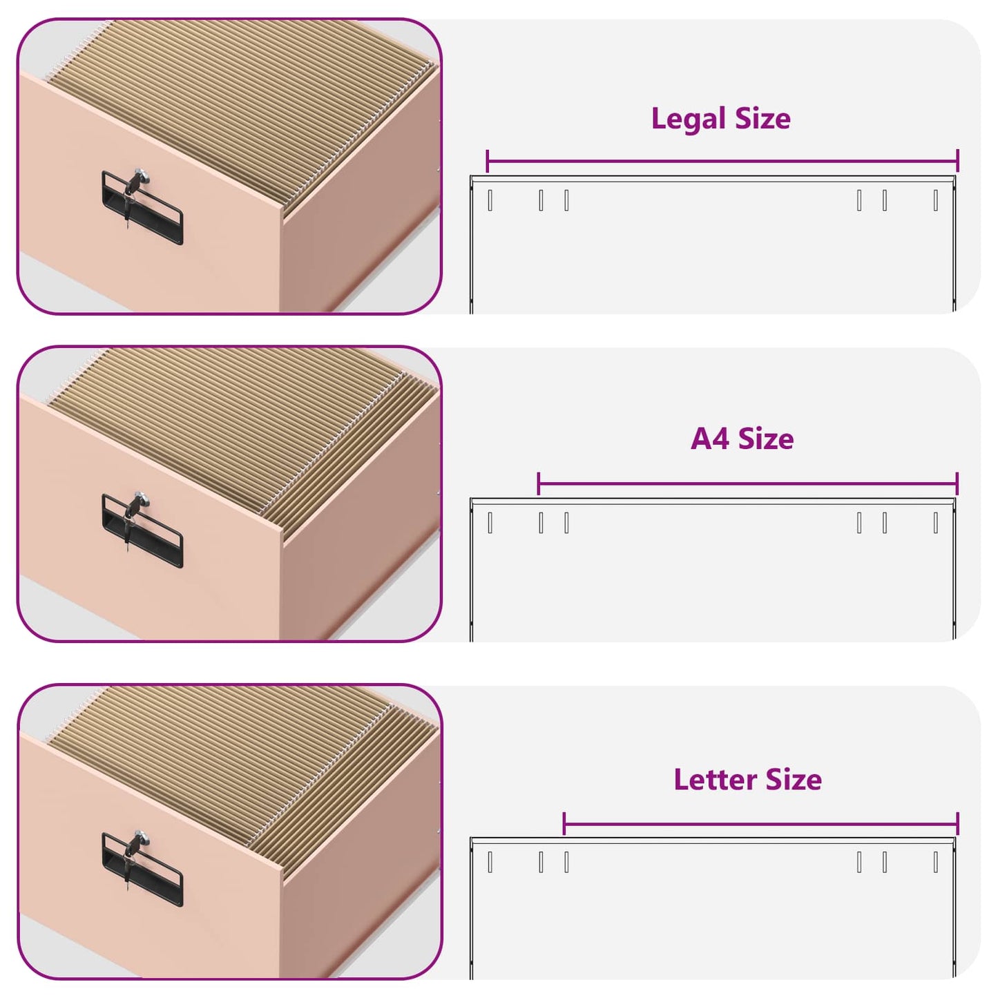vidaXL File Cabinet Pink 45.5 x 42 x 139 cm Cold-Rolled Steel