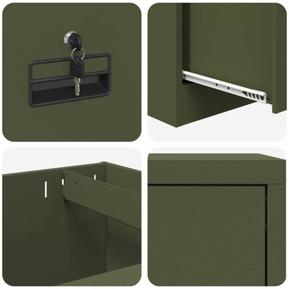 vidaXL File Cabinet Olive Green 45.5 x 42 x 139 cm Cold-Rolled Steel