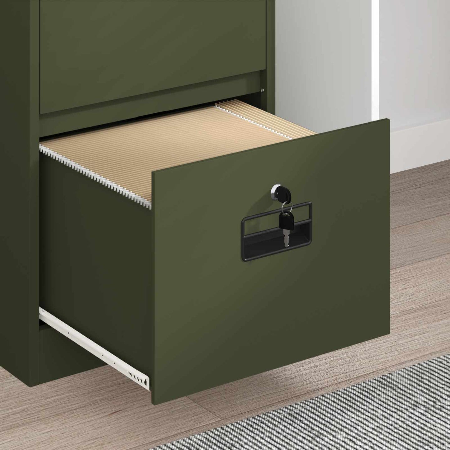 vidaXL File Cabinet Olive Green 45.5 x 42 x 139 cm Cold-Rolled Steel