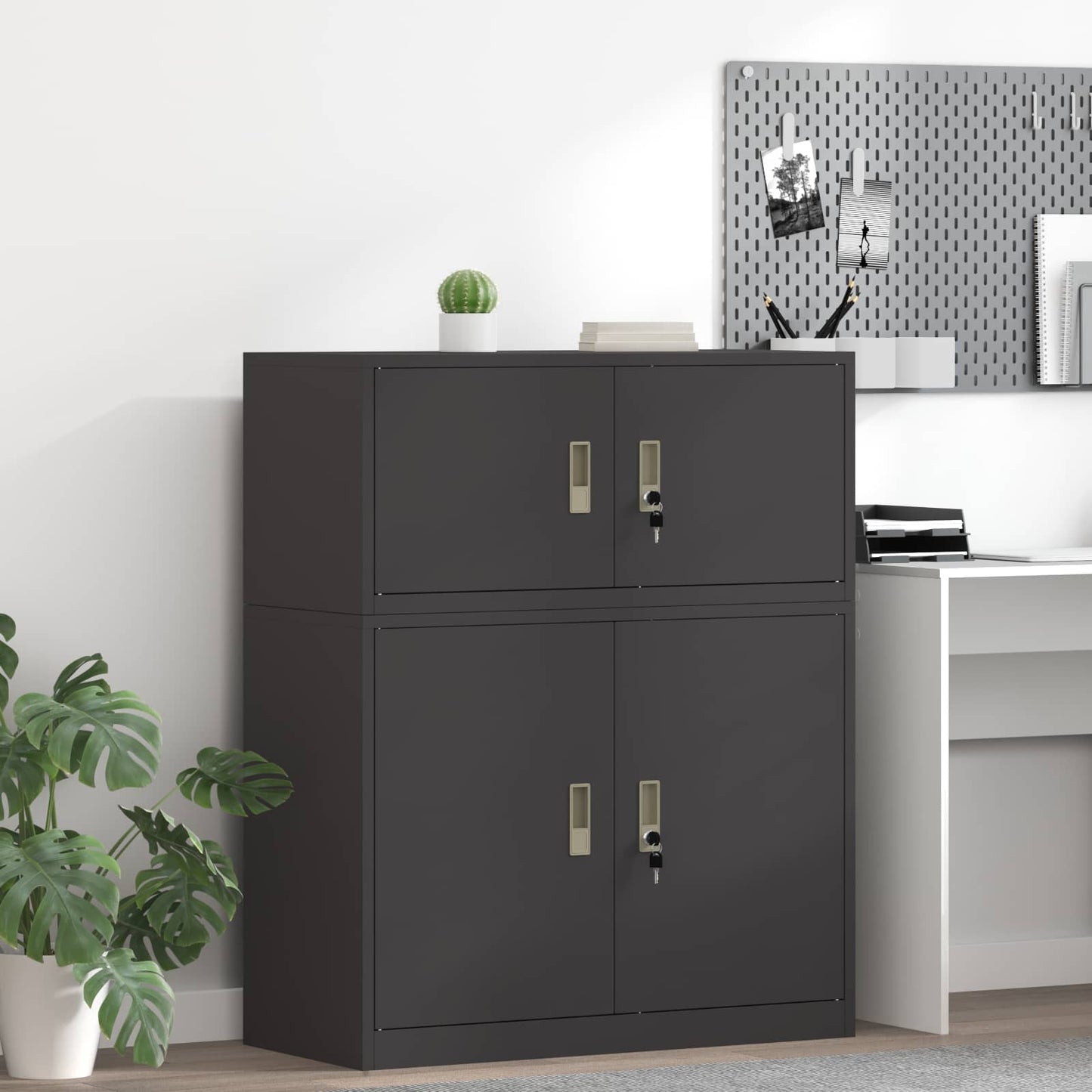 vidaXL Storage Cabinet Black 90 x 40 x 40 cm Steel
