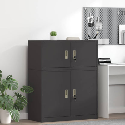 vidaXL Storage Cabinet Black 90 x 40 x 40 cm Steel