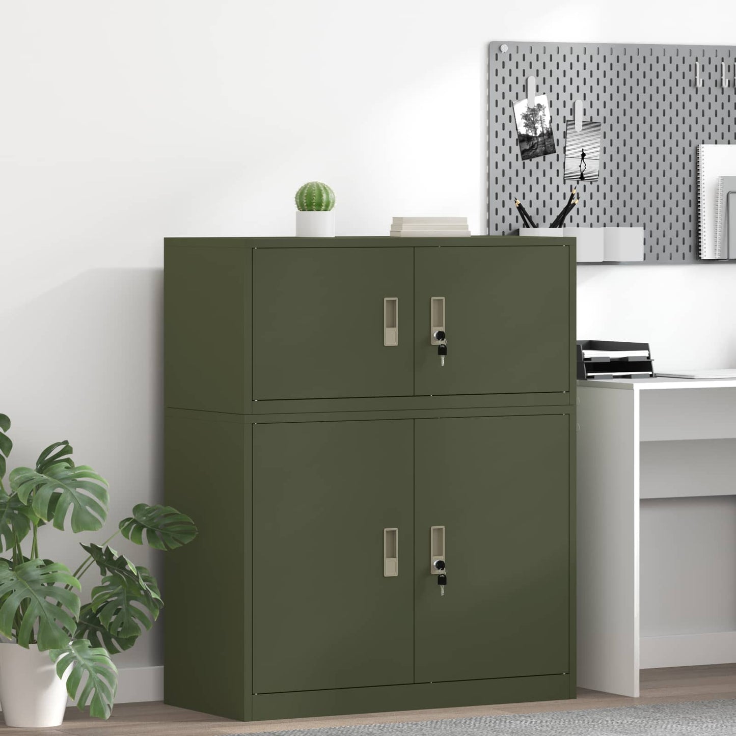 vidaXL Storage Cabinet Olive Green 90 x 40 x 40 cm Steel