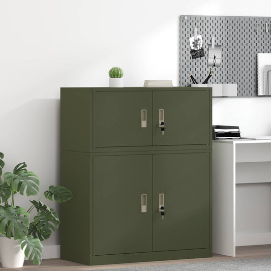 vidaXL Storage Cabinet Olive Green 90 x 40 x 40 cm Steel