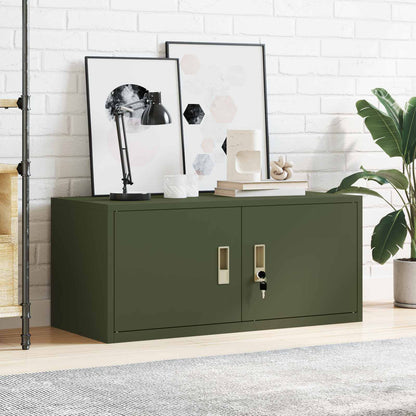 vidaXL Storage Cabinet Olive Green 90 x 40 x 40 cm Steel