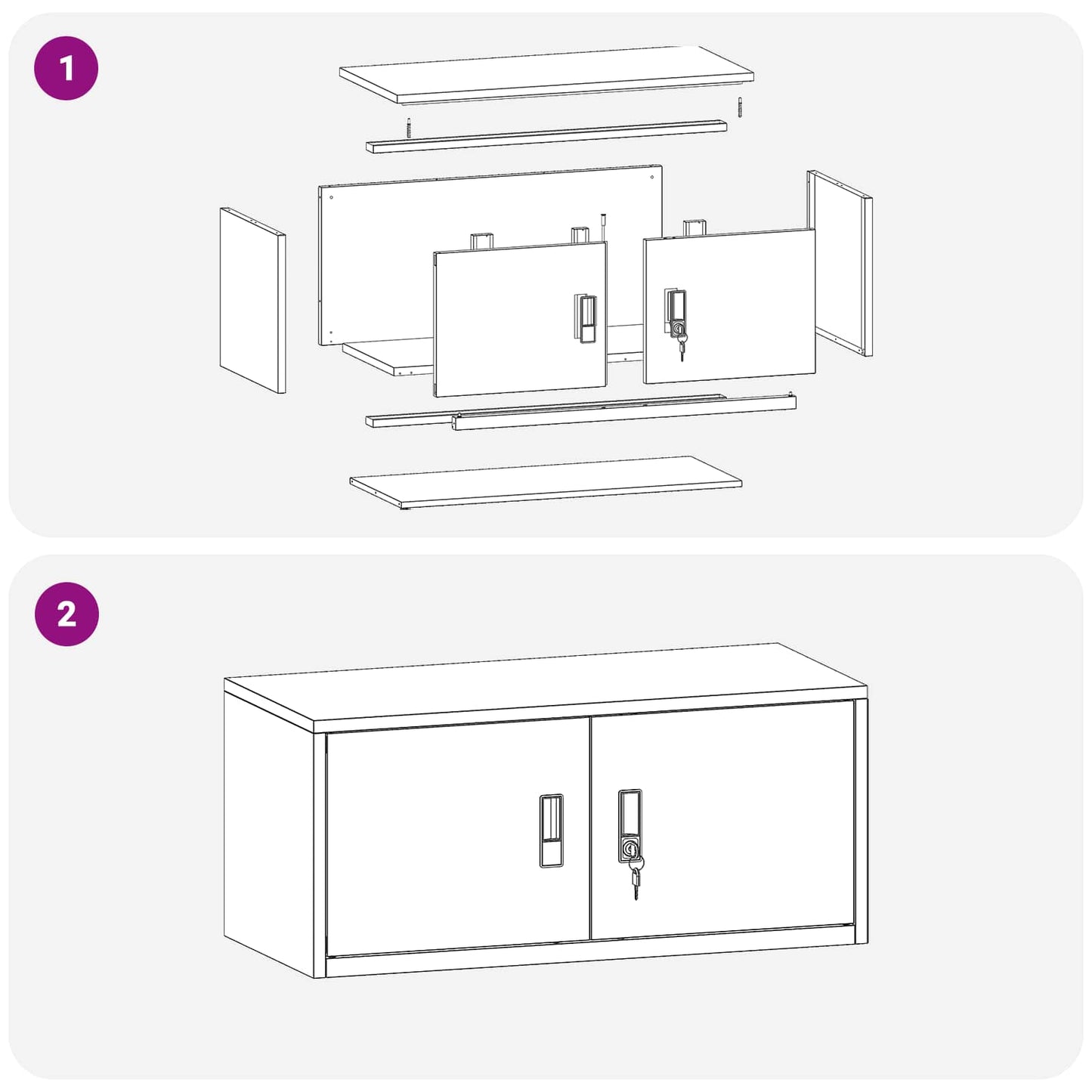 vidaXL Storage Cabinet White 90 x 40 x 40 cm Steel