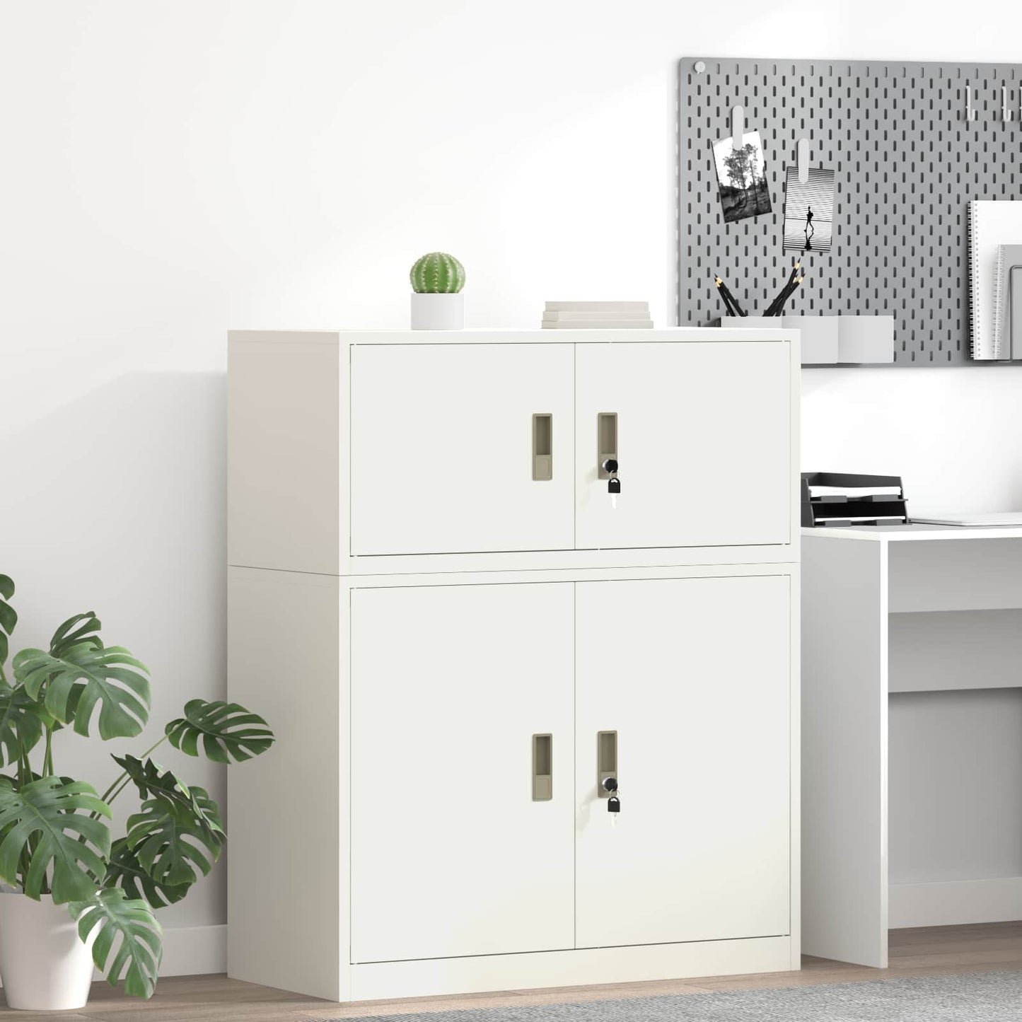 vidaXL Storage Cabinet White 90 x 40 x 40 cm Steel