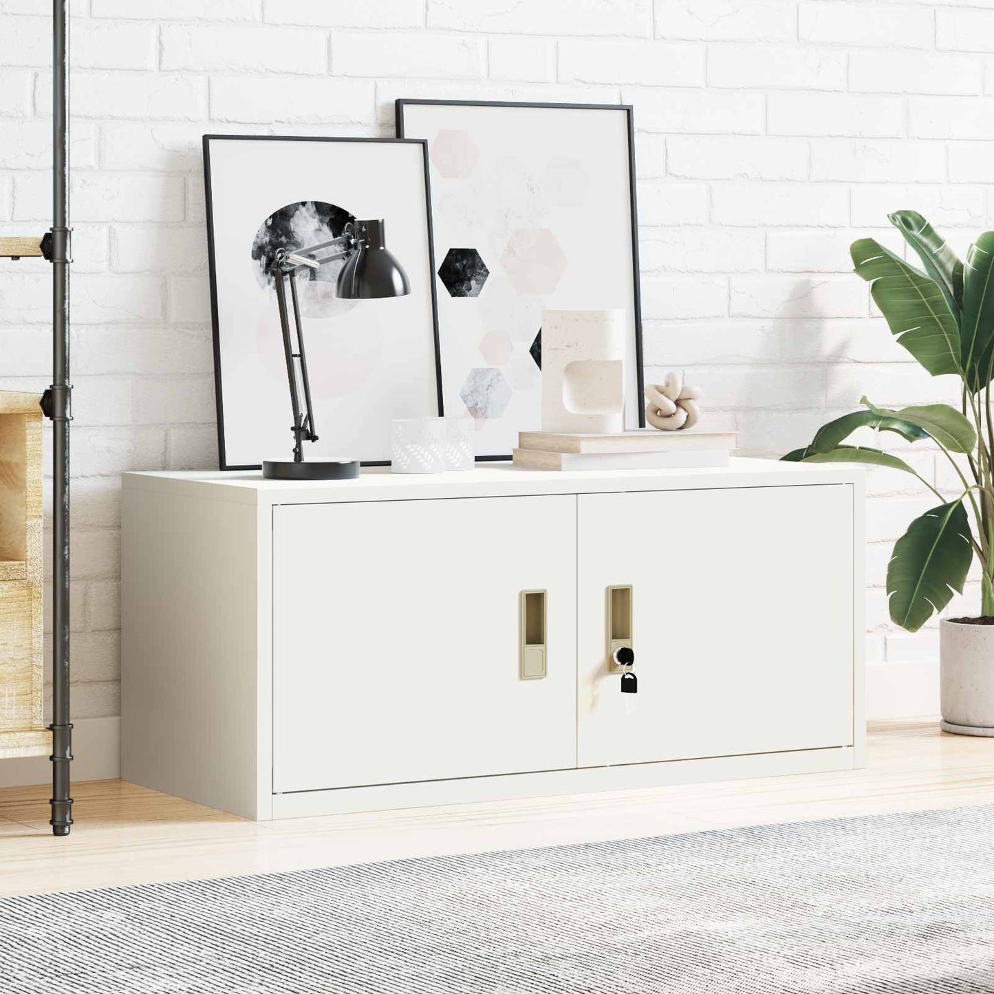 vidaXL Storage Cabinet White 90 x 40 x 40 cm Steel