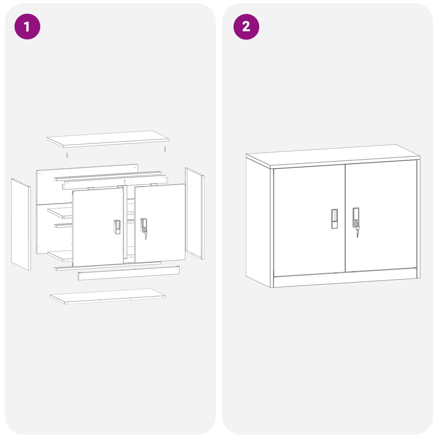 vidaXL Storage Cabinet Black 90 x 40 x 70 cm Steel