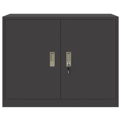vidaXL Storage Cabinet Black 90 x 40 x 70 cm Steel