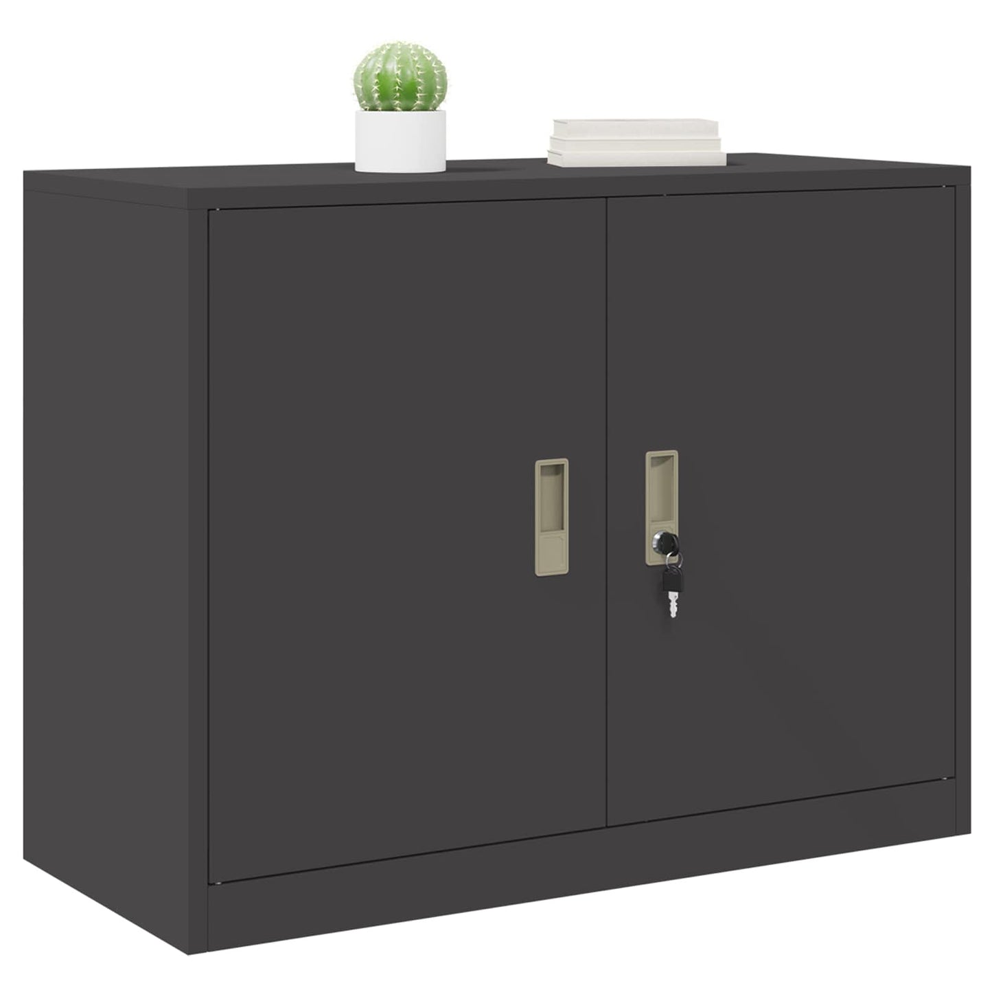 vidaXL Storage Cabinet Black 90 x 40 x 70 cm Steel