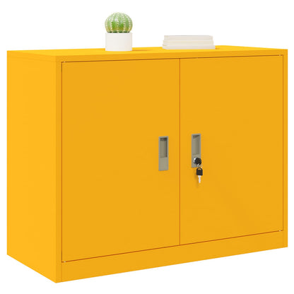 vidaXL Storage Cabinet Mustard Yellow 90 x 40 x 70 cm Steel