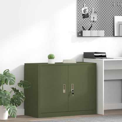 vidaXL Storage Cabinet Olive Green 90 x 40 x 70 cm Steel