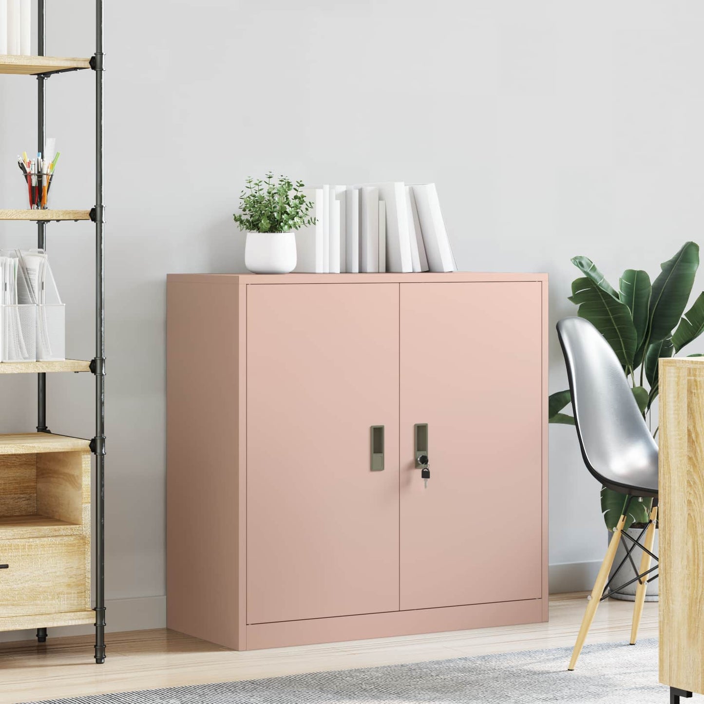 vidaXL Storage Cabinet Pink 90 x 40 x 90 cm Steel