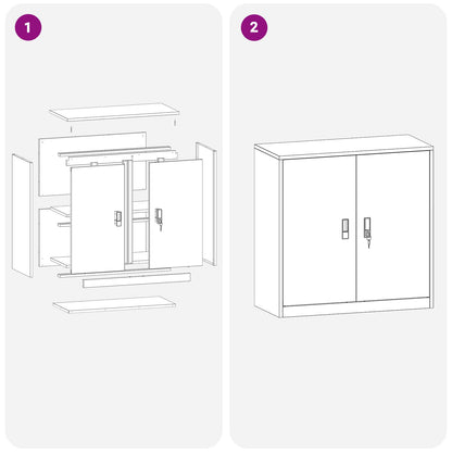 vidaXL Storage Cabinet White 90 x 40 x 90 cm Steel