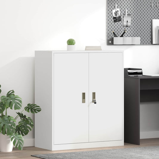 vidaXL Storage Cabinet White 90 x 40 x 105 cm Steel