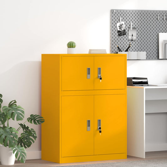 vidaXL Storage Cabinet Mustard Yellow 80 x 40 x 40 cm Steel
