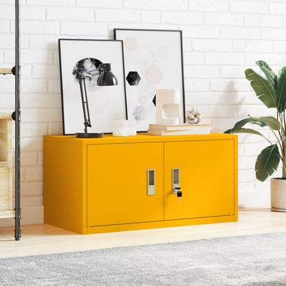 vidaXL Storage Cabinet Mustard Yellow 80 x 40 x 40 cm Steel