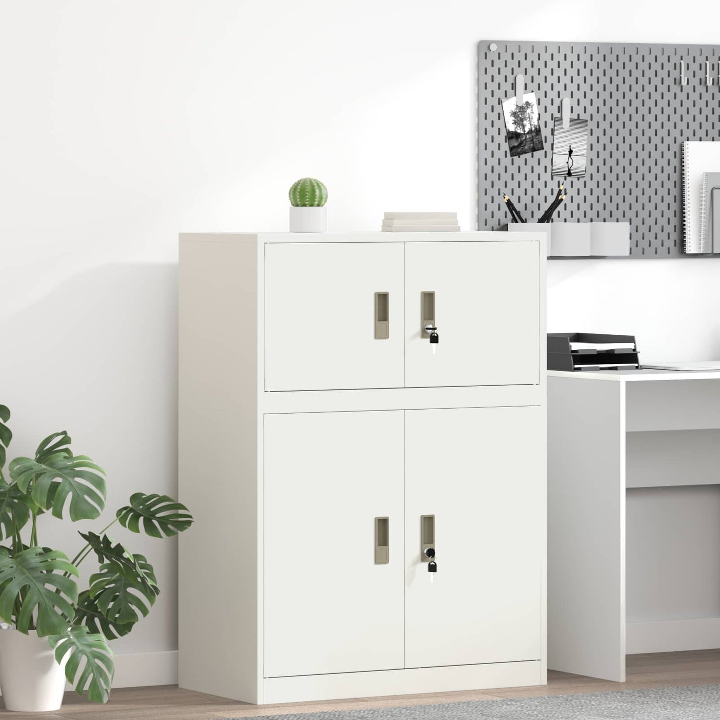 vidaXL Storage Cabinet White 80 x 40 x 40 cm Steel