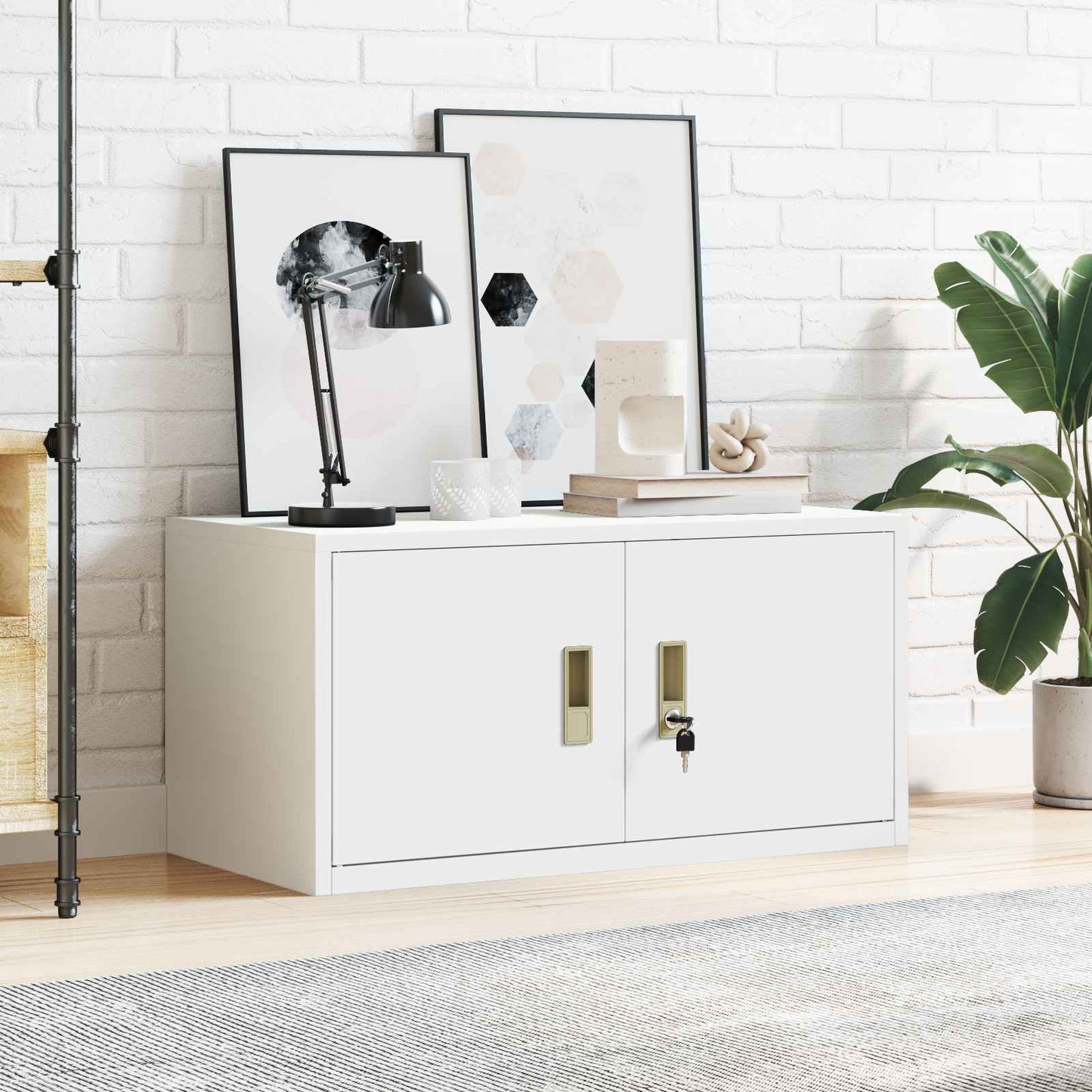 vidaXL Storage Cabinet White 80 x 40 x 40 cm Steel