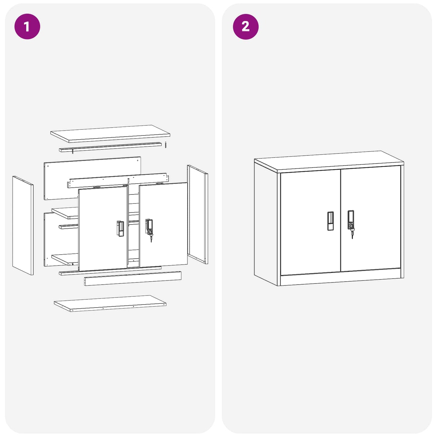 vidaXL Storage Cabinet Pink 80 x 40 x 70 cm Steel