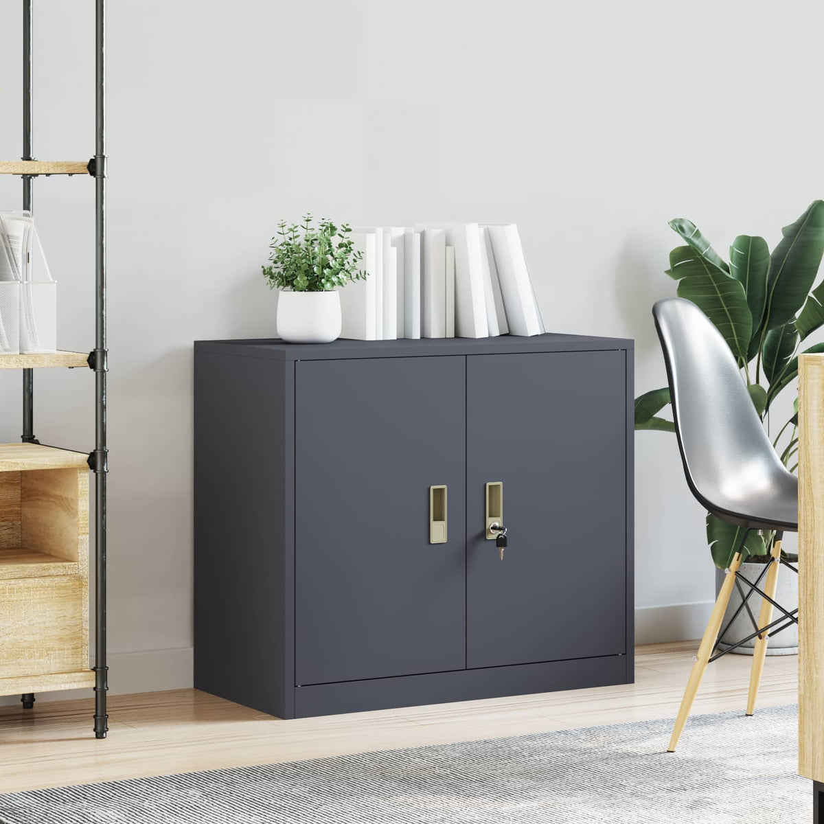 vidaXL Storage Cabinet Anthracite 80 x 40 x 70 cm Steel