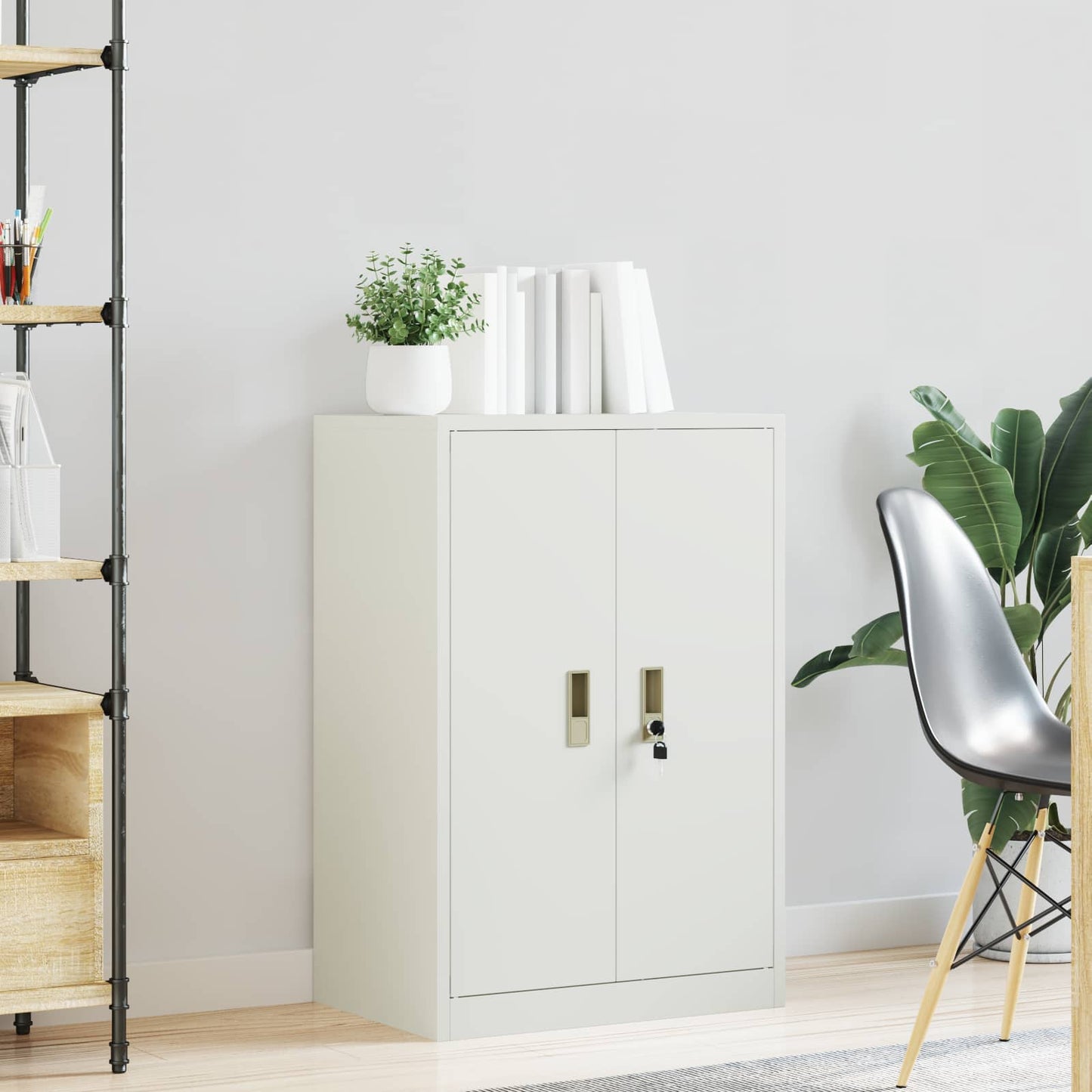 vidaXL Storage Cabinet White 60 x 40 x 90 cm Steel