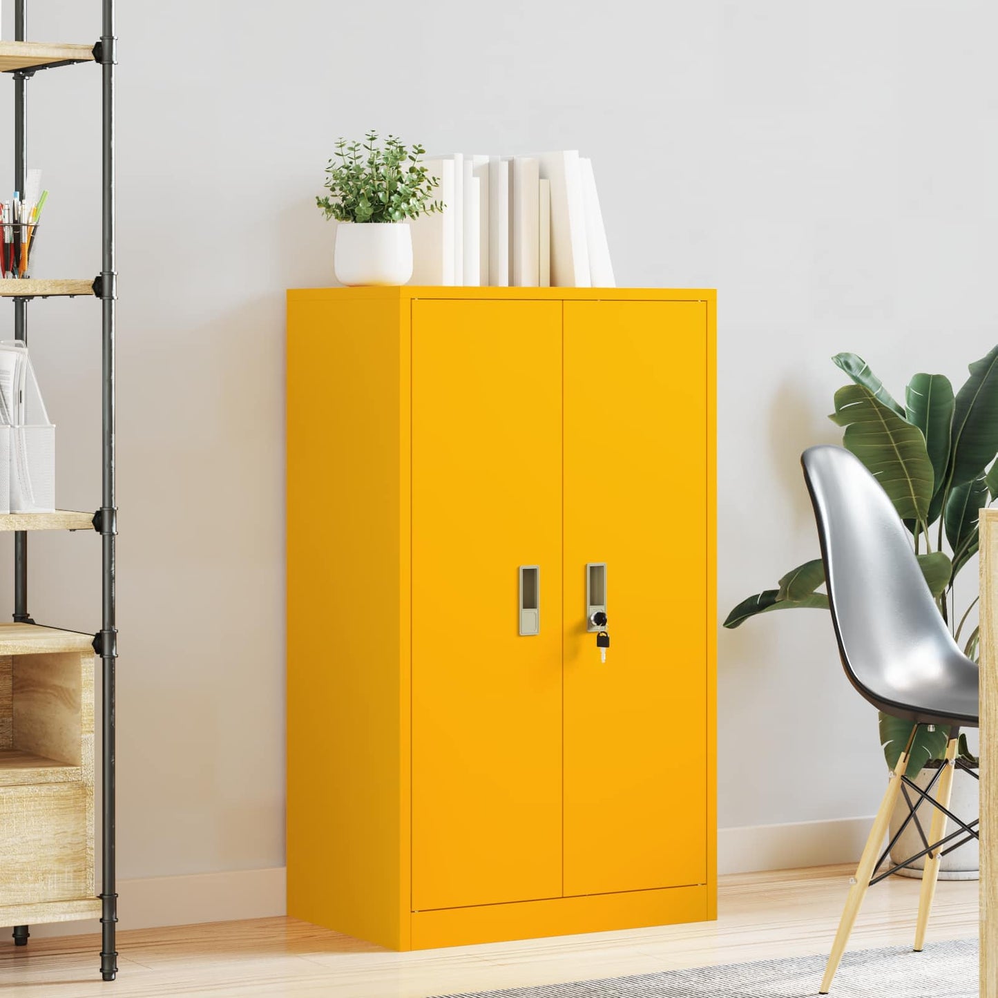 vidaXL Storage Cabinet Mustard Yellow 60 x 40 x 105 cm Steel