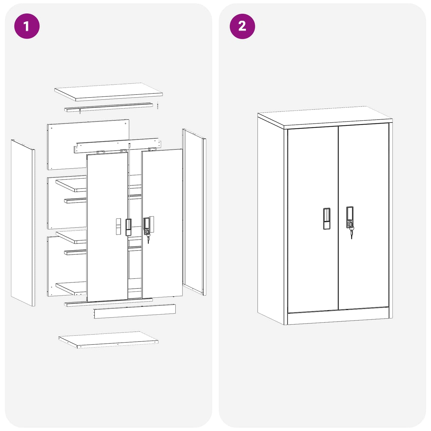 vidaXL Storage Cabinet White 60 x 40 x 105 cm Steel