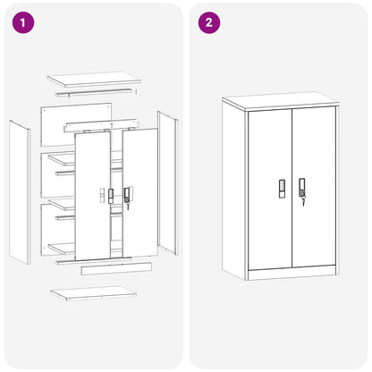 vidaXL Storage Cabinet White 60 x 40 x 105 cm Steel