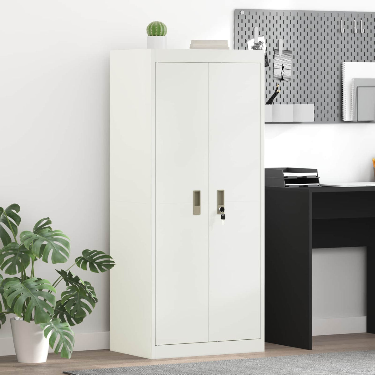 vidaXL Storage Cabinet White 60 x 40 x 140 cm Steel
