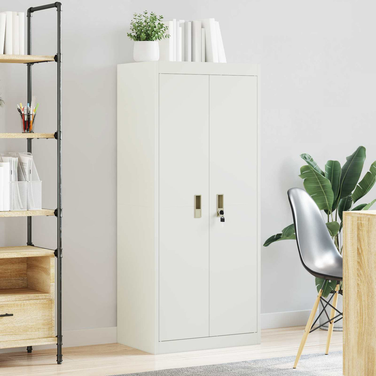 vidaXL Storage Cabinet White 60 x 40 x 140 cm Steel