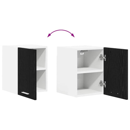 vidaXL Hanging Cabinet with Door Black Oak and White 30 x 31 x 40 cm
